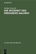 Cover-Bild zum Titel 'Die Weisheit des Predigers Salomo' von 'Walther Zimmerli'