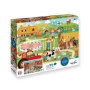 Cover-Bild zum Titel 'Bauernhof & Stadt 2x24 Teile Puzzle' von ''