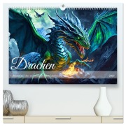 Cover-Bild zum Titel 'Drachen - Gefürchtete, aber nicht immer böse Fabelwesen (hochwertiger Premium Wandkalender 2026 DIN A2 quer), Kunstdruck in Hochglanz' von 'Jean-Louis Glineur'