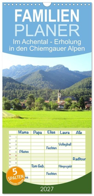 Familienplaner 2027 - Im Achental - Erholung in den Chiemgauer Alpen mit 5 Spalten (Wandkalender, 21 x 45 cm) CALVENDO - M. Gillner