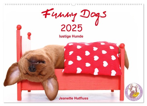 Funny Dogs (Wandkalender 2025 DIN A2 quer), CALVENDO Monatskalender - Jeanette Hutfluss