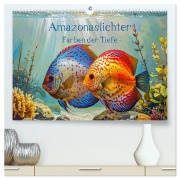 Cover-Bild zum Titel 'Amazonaslichter. Farben der Tiefe (hochwertiger Premium Wandkalender 2026 DIN A2 quer), Kunstdruck in Hochglanz' von 'Juehust Juehust'
