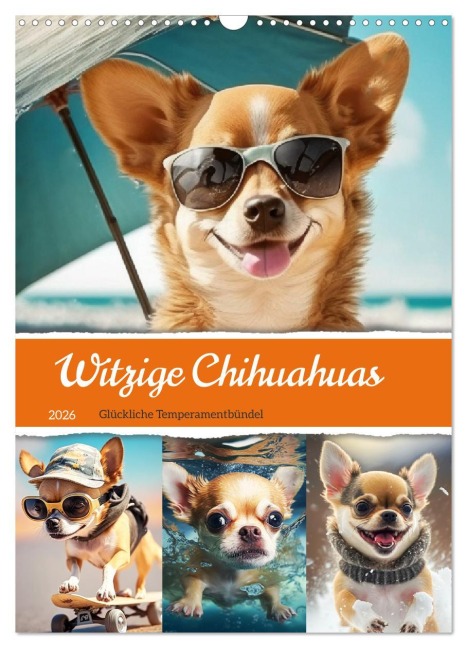Witzige Chihuahuas. Glückliche Temperamentbündel (Wandkalender 2026 DIN A3 hoch), CALVENDO Monatskalender - Rose Hurley