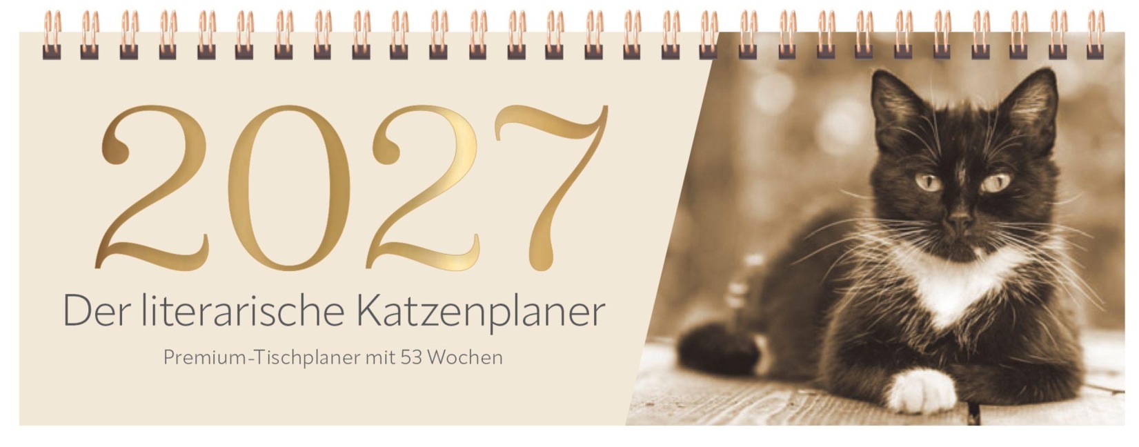 Der literarische Katzenplaner Tischquerkalender 2027 - 