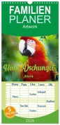 Familienplaner 2026 - Hallo Dschungel - Artwork mit 5 Spalten (Wandkalender, 21 x 45 cm) CALVENDO - Liselotte Brunner-Klaus