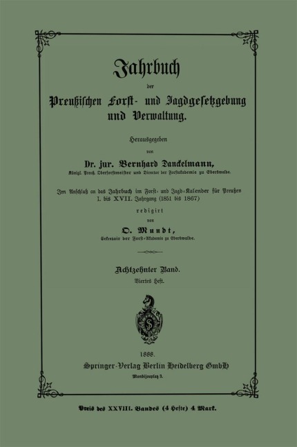 Jahrbuch der preußischen Forst- und Jagdgesetzgebung und Verwaltung - 