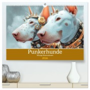 Cover-Bild zum Titel 'Punkerhunde - Witzige Illustrationen (hochwertiger Premium Wandkalender 2026 DIN A2 quer), Kunstdruck in Hochglanz' von 'Liselotte Brunner-Klaus'