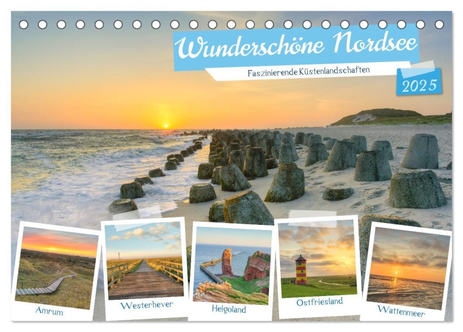 Wunderschöne Nordsee - Faszinierende Küstenlandschaften (Tischkalender 2025 DIN A5 quer), CALVENDO Monatskalender - Michael Valjak