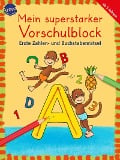 Cover-Bild zum Titel 'Mein superstarker Vorschulblock. Erste Zahlen- und Buchstabenrätsel' von 'Edith Thabet, Lena Roth, Christiane Krapp'