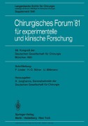 Cover-Bild zum Titel 'Chirurgisches Forum '81 für experimentelle und klinische Forschung' von ''
