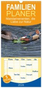 Cover-Bild zum Titel 'Familienplaner 2026 - Mandarinenenten, die Liebe zur Natur mit 5 Spalten (Wandkalender, 21 x 45 cm) CALVENDO' von 'Rufotos Rufotos'