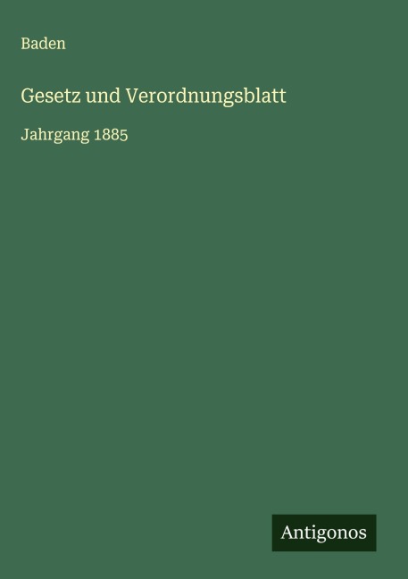Gesetz und Verordnungsblatt - Baden