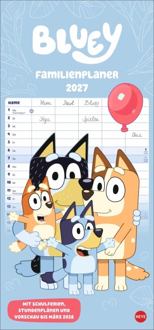 Bluey Familienplaner 2027 - 