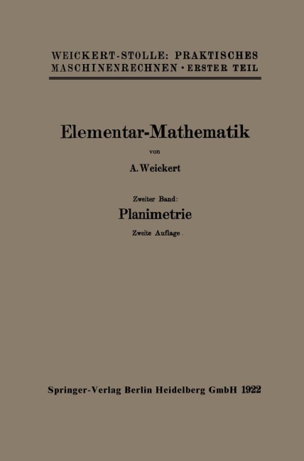 Elementar-Mathematik - August Weickert