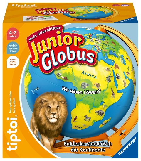 Ravensburger tiptoi 00115 - Mein interaktiver Junior Globus - Kinderspielzeug ab 4 Jahren - 