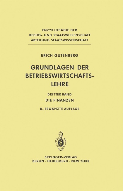 Grundlagen der Betriebswirtschaftslehre - Erich Gutenberg