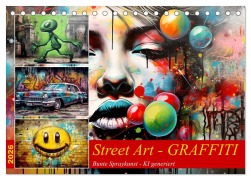 Cover-Bild zum Titel 'Street Art Graffiti (Tischkalender 2026 DIN A5 quer), CALVENDO Monatskalender' von 'Cathrin Illgen'
