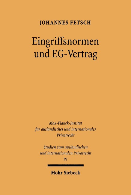 Eingriffsnormen und EG-Vertrag - Johannes Fetsch