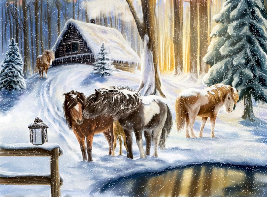 Wandkalender Winterpferde - 