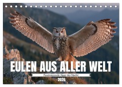 Cover-Bild zum Titel 'Eulen aus aller Welt - Faszinierende Jäger der Nacht (Tischkalender 2026 DIN A5 quer), CALVENDO Monatskalender' von 'Mb Fotografie'