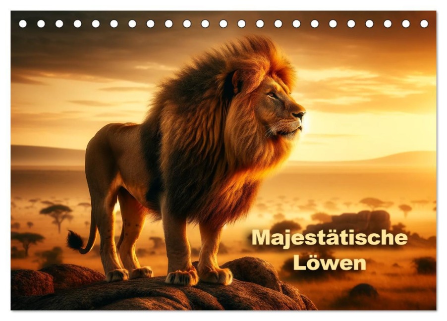 Majestätische Löwen - Die Herrscher der Wildnis (Tischkalender 2026 DIN A5 quer), CALVENDO Monatskalender - Peter R. Stuhlmann