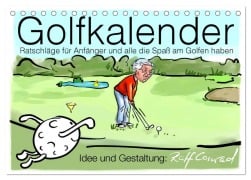 Cover-Bild zum Titel 'Golfkalender für Anfänger und alle die Spaß am Golfen haben (Tischkalender 2026 DIN A5 quer), CALVENDO Monatskalender' von 'Ralf Conrad'