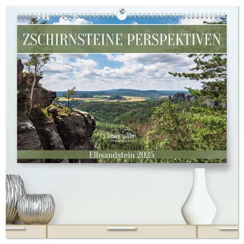 Zschirnsteine Perspektiven - Elbsandstein (hochwertiger Premium Wandkalender 2025 DIN A2 quer), Kunstdruck in Hochglanz - Kevin Walther