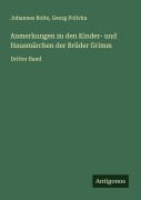 Cover-Bild zum Titel 'Anmerkungen zu den Kinder- und Hausmärchen der Brüder Grimm' von 'Johannes Bolte, Georg Polívka'