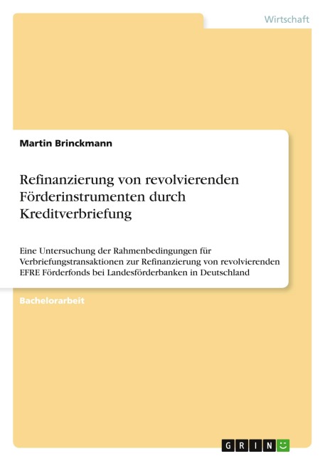 Refinanzierung von revolvierenden Förderinstrumenten durch Kreditverbriefung - Martin Brinckmann