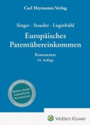Cover-Bild zum Titel 'Singer / Stauder / Luginbühl, Europäisches Patentübereinkommen - Kommentar' von ''