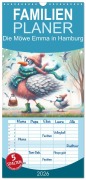 Cover-Bild zum Titel 'Familienplaner 2026 - Die Möwe Emma in Hamburg mit 5 Spalten (Wandkalender, 21 x 45 cm) CALVENDO' von 'Sabine Wagner'