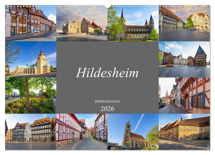 Hildesheim Impressionen (Wandkalender 2026 DIN A2 quer), CALVENDO Monatskalender - Dirk Meutzner