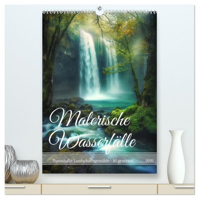 Malerische Wasserfälle (hochwertiger Premium Wandkalender 2026 DIN A2 hoch), Kunstdruck in Hochglanz - Cathrin Illgen