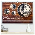 Baumscheiben - Holzkunst mit Pinsel und Brandmalkolben (hochwertiger Premium Wandkalender 2025 DIN A2 quer), Kunstdruck in Hochglanz - Anja Frost