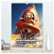 Raketenbabies - Humoristische KI-Bilder (hochwertiger Premium Wandkalender 2026 DIN A2 hoch), Kunstdruck in Hochglanz - Liselotte Brunner-Klaus