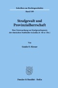 Cover-Bild zum Titel 'Strafgewalt und Provinzialherrschaft.' von 'Guido O. Kirner'