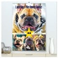 Lustige Fledermäuse. Französische Bulldoggen bei der Freizeitgestaltung (hochwertiger Premium Wandkalender 2025 DIN A2 hoch), Kunstdruck in Hochglanz - Rose Hurley