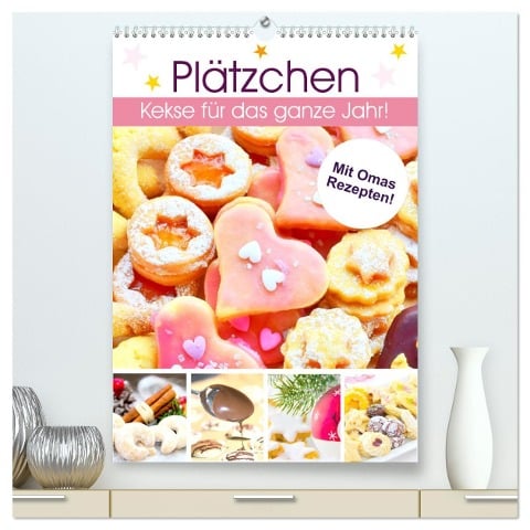 Plätzchen. Kekse für das ganze Jahr! (hochwertiger Premium Wandkalender 2025 DIN A2 hoch), Kunstdruck in Hochglanz - Rose Hurley