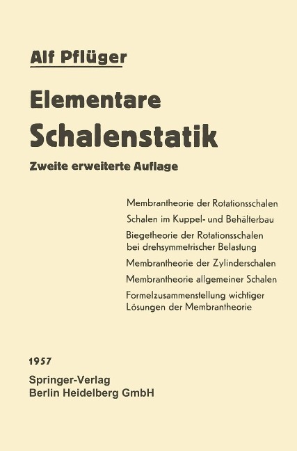 Elementare Schalenstatik - Alf Pflüger