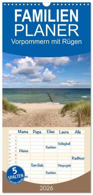 Familienplaner 2026 - Vorpommern mit Rügen mit 5 Spalten (Wandkalender, 21 x 45 cm) CALVENDO - Sabine Löwer