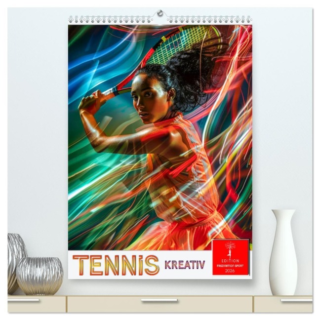 Tennis kreativ (hochwertiger Premium Wandkalender 2026 DIN A2 hoch), Kunstdruck in Hochglanz - Peter Roder