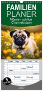 Cover-Bild zum Titel 'Familienplaner 2027 - Möpse - quirlige Charmebolzen mit 5 Spalten (Wandkalender, 21 x 45 cm) CALVENDO' von 'Claudia Kleemann'