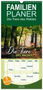 Familienplaner 2026 - Die Tiere des Waldes mit 5 Spalten (Wandkalender, 21 x 45 cm) CALVENDO - Happy Monkey