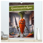 Cover-Bild zum Titel 'Gemüseapokalypse - Iss dein Gemüse auf, bevor es dich isst (hochwertiger Premium Wandkalender 2026 DIN A2 hoch), Kunstdruck in Hochglanz' von 'Sell Pixs:Sell'