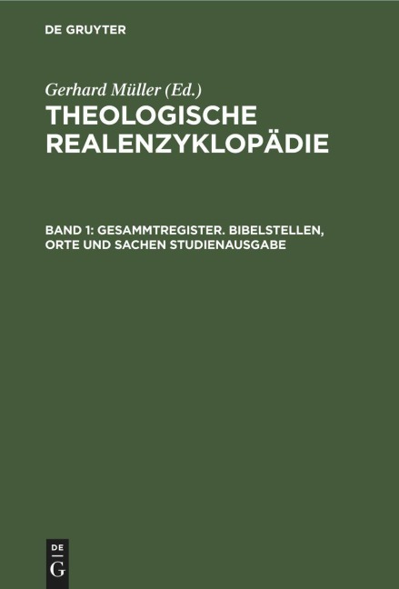 Gesammtregister. Bibelstellen, Orte und Sachen Studienausgabe - 
