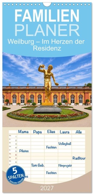 Familienplaner 2027 - Weilburg - Im Herzen der Residenz mit 5 Spalten (Wandkalender, 21 x 45 cm) CALVENDO - Petrus Bodenstaff