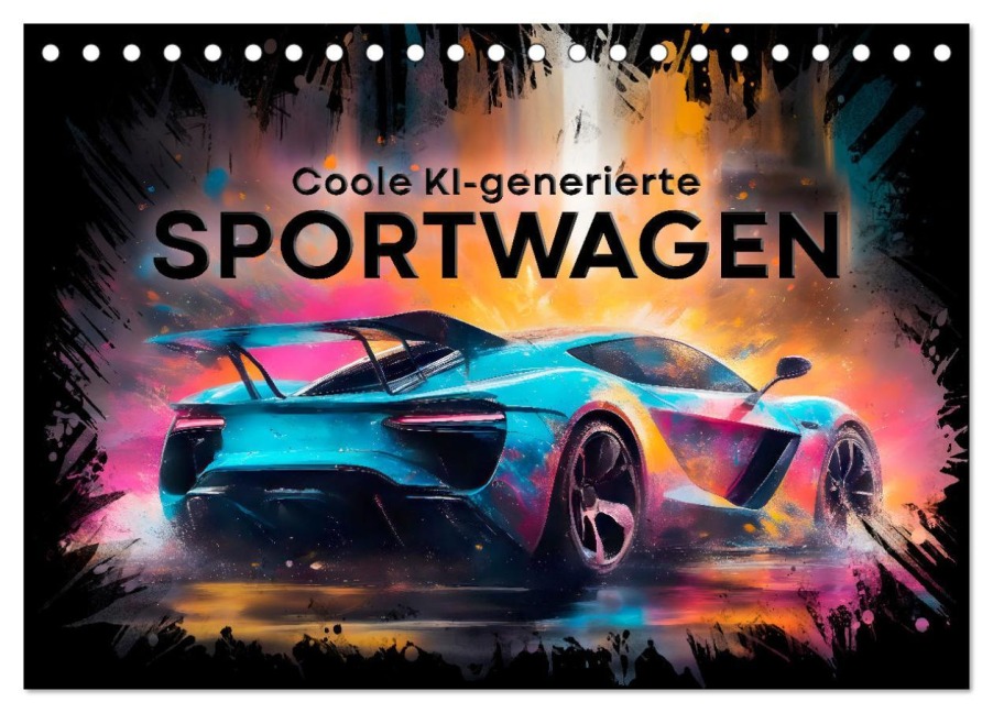 Coole KI-generierte SPORTWAGEN (Tischkalender 2025 DIN A5 quer), CALVENDO Monatskalender - Melanie Viola