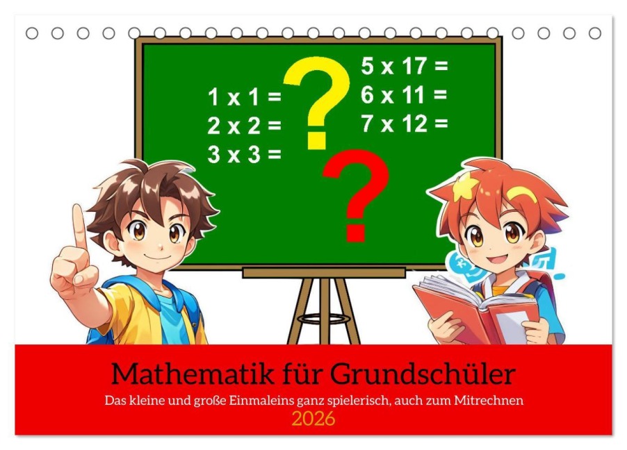 Mathematik für Grundschüler (Tischkalender 2026 DIN A5 quer), CALVENDO Monatskalender - Claudia Kleemann