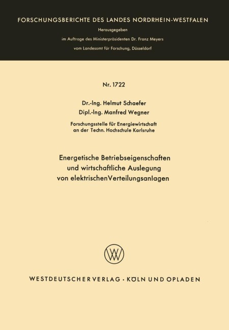Energetische Betriebseigenschaften und wirtschaftliche Auslegung von elektrischen Verteilungsanlagen - Helmut Schaefer
