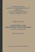 Cover-Bild zum Titel 'Grundzüge des Deutschen Privatrechts' von 'Hans Planitz'